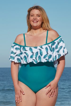 Plus Size Ruffle Skinny One Pieces