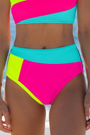 Color Block Patchwork Bikini Bottoms