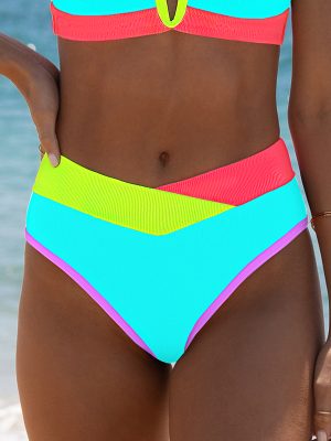 Color Block Patchwork Bikini Bottoms