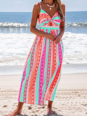 Pattern Geometric A Line Maxi Dress