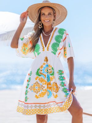 Tribal Loose Short Sleeve Mini Dress