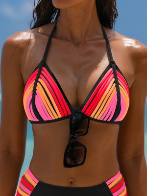 Neon Trim Halter Bikini Set