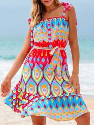 Geometric Pattern Mini Dress