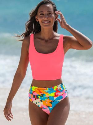 Floral Lace Up Sweet Bikinis