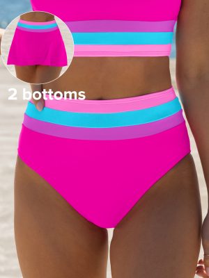 Color Contrast Patchwork Bikini Bottoms
