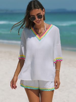Rainbow Folklore Cover-Ups Tops