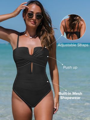 Sculpting Twist Front One-Piece Swimsuit (with Molded Cups)