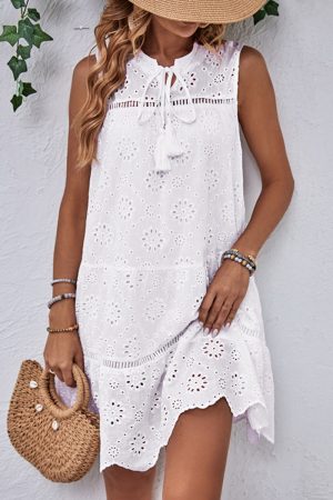 Lace Up Floral Straight Mini Dress